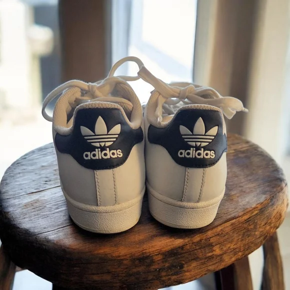 adidas Women's White and Black Striped Sneakers - Picture 4 of 6